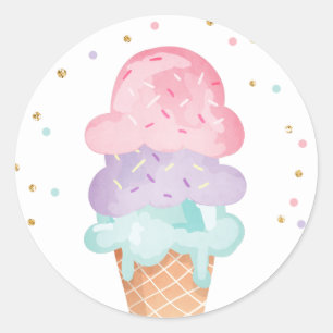Ijsje Verjaardag Envelope Sluitzegel Zomer Sticker