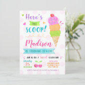 Ijsje Verjaardagsfeest Uitnodigingen (Staand voorkant)