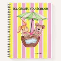 Ijsjes lekkernijen 8.5" x 11" spiraal notebook