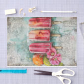  ijsjes met Limoen & Dog Rozen Decoupage Tissuepapier (Craft)