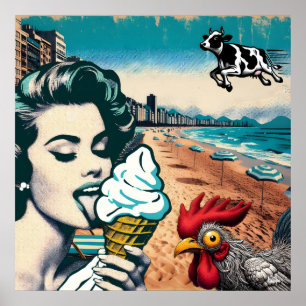 'IJsjes op het strand' Poster
