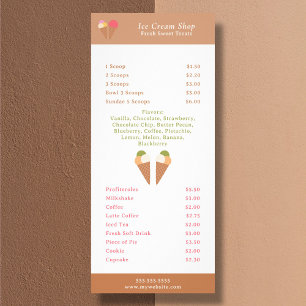 Ijskaart Menu & Prijslijst Rack Card