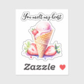 IJskegel je smelt mijn hart Sticker (Vel)