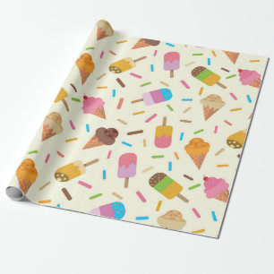IJskegels en ijslolly's met sprinkles Cadeaupapier