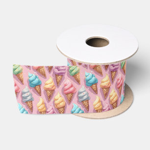 IJskegels op roze Lint
