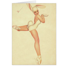 IJskerende Vintage Pinup in konijnenkostuum