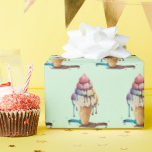 IJskiemkloon op groen uitlijnen Cadeaupapier