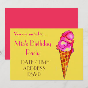 IJskleurig verjaardagsfeestje voor meisjes Kaart