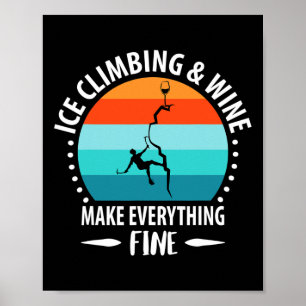 IJsklimmen, Ijsbijl, Bergbeklimmen, Bergbeklimmer Poster