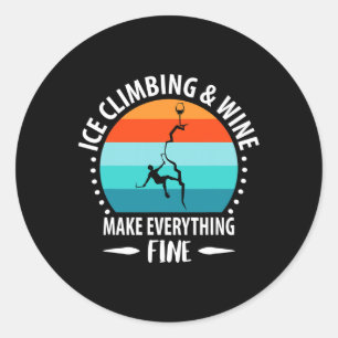 IJsklimmen, Ijsbijl, Bergbeklimmen, Bergbeklimmer Ronde Sticker
