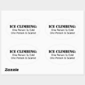 IJsklimmen - koud, bang Ovale Sticker (Vel)