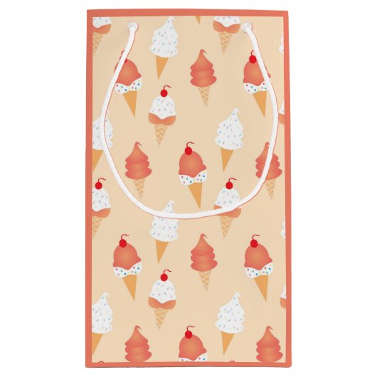 IJsklok met inktvlekken roze doorlooppatroon Klein Cadeauzakje (Achterkant)