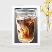 ijskoffie - briefkaart (Gele Bloem)