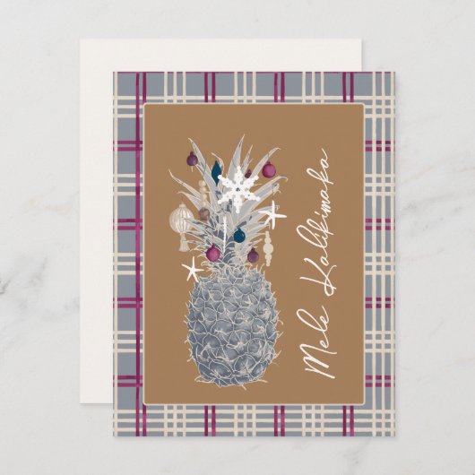 IJskoude Eiland Pijnboom, Suikerpruim Feestdagenkaart (Voorkant / Achterkant)