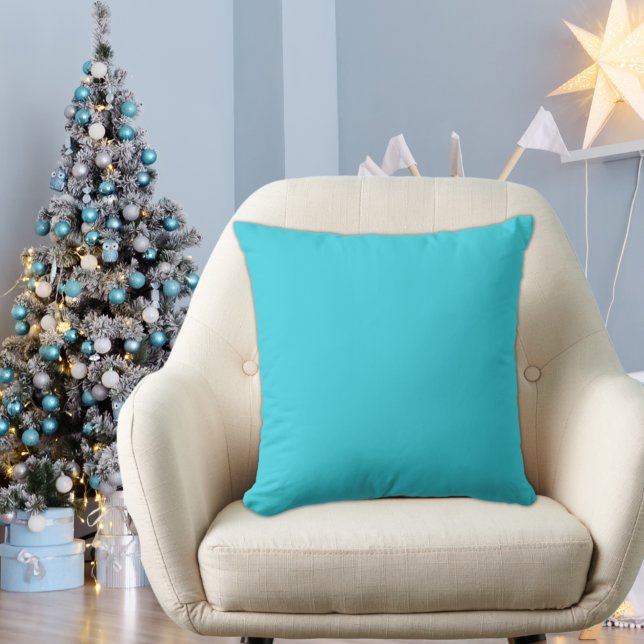 ijskristal  Teal Blauwe Moderne  Stevige Kerstmis  Kussen (Creator heeft geüpload)