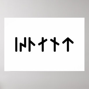 IJsland ᛁᛋᛚᛅᚾᛏ ~ Jongere Futhark Runen Poster