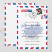 IJsland Airmail Wedding Invitation Kaart (Voorkant / Achterkant)