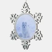 IJsland Arctic Fox Tin Sneeuwvlok Ornament (Rechts)