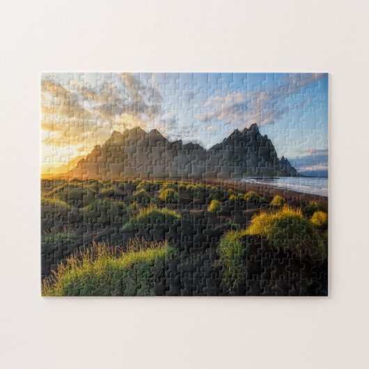IJsland Black Sand Beach Jigzaag Puzzle Legpuzzel (Horizontaal)
