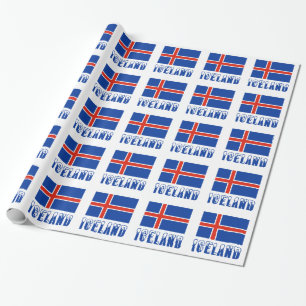 IJsland en IJslandse vlag Cadeaupapier