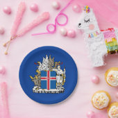 IJsland en IJslandse vlag, embleem, partij/sport Papieren Bordje (Feest)