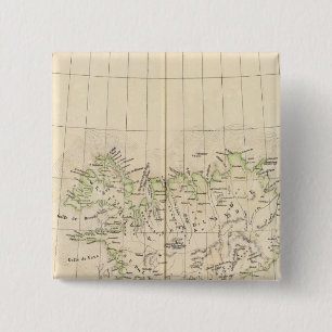IJsland, Europa Vierkante Button 5,1 Cm