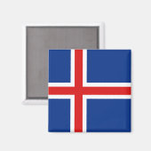IJsland Flag Magnet Magneet (Voorkant / Achterkant)