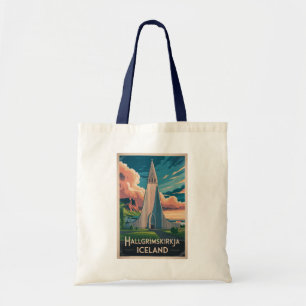 IJsland Hallgrimskirkja Illustratie Reis Kunst Tote Bag