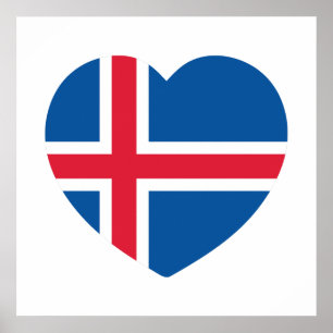 IJsland Hart Vlag Poster