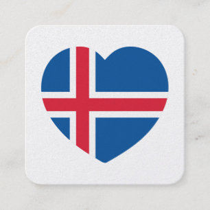 IJsland Hart Vlag Vierkante Visitekaartje