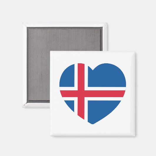 IJsland - hartvlag Magneet (Voorkant / Achterkant)