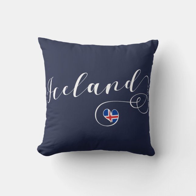 IJsland Heart Throw Cushion, IJslands Kussen (Voorkant)