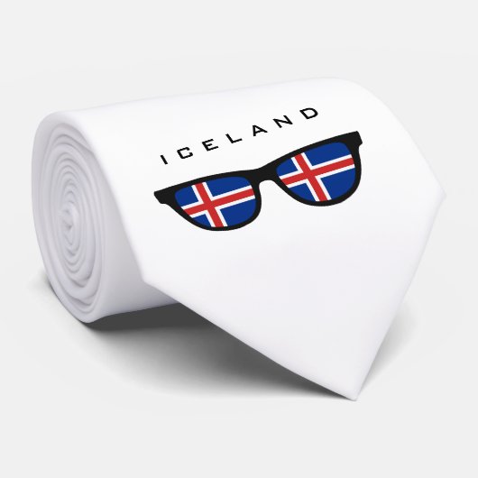 IJsland heeft aangepaste tekst en kleuren stropdas (Opgerold)