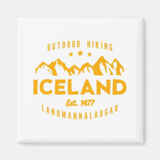 IJsland Hiking LANDMANNALAUGAR Est. 1477 Premium T Magneet