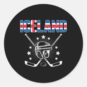 IJsland IJshockeyliefhebbers Jersey IJslandse Hock Ronde Sticker