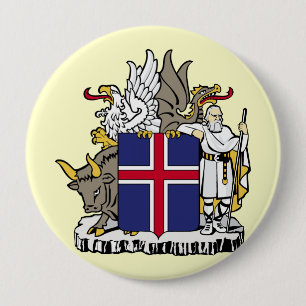 IJsland, IJsland Ronde Button 4,0 Cm