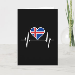 IJsland - IJsland Vlag Hartslag Kaart