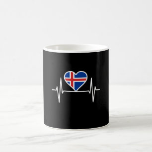 IJsland - IJsland Vlag Hartslag Koffiemok