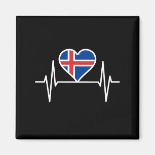 IJsland - IJsland Vlag Hartslag Magneet