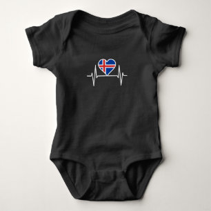 IJsland - IJsland Vlag Hartslag Romper