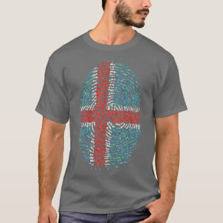 IJsland IJslands IJslandse Vingerafdruk Vlag T-shirt
