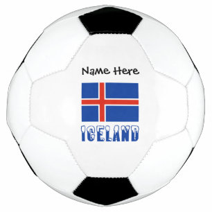 IJsland IJslandse Vlag Zwart Personalisatie Voetbal