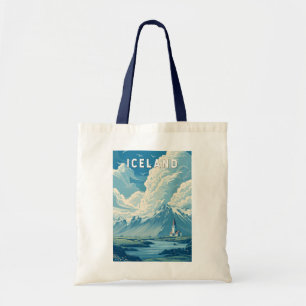 IJsland Illustratie Reis Kunst Vintage Tote Bag