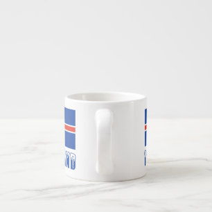 IJsland in letters met sneeuwkap en IJslandse vlag Espresso Kop