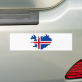 IJsland IS de vlag van Ísland Bumpersticker (Op auto)
