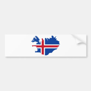IJsland IS Ísland Vlag kaart Bumpersticker
