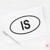 IJsland "IS" Ovale Sticker (Envelop)
