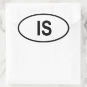 IJsland "IS" Ovale Sticker (Tas)
