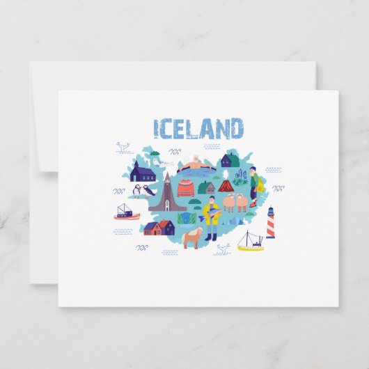 IJsland kaart (Voorkant)