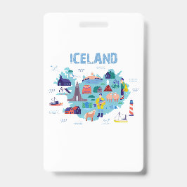 IJsland kaart Badge